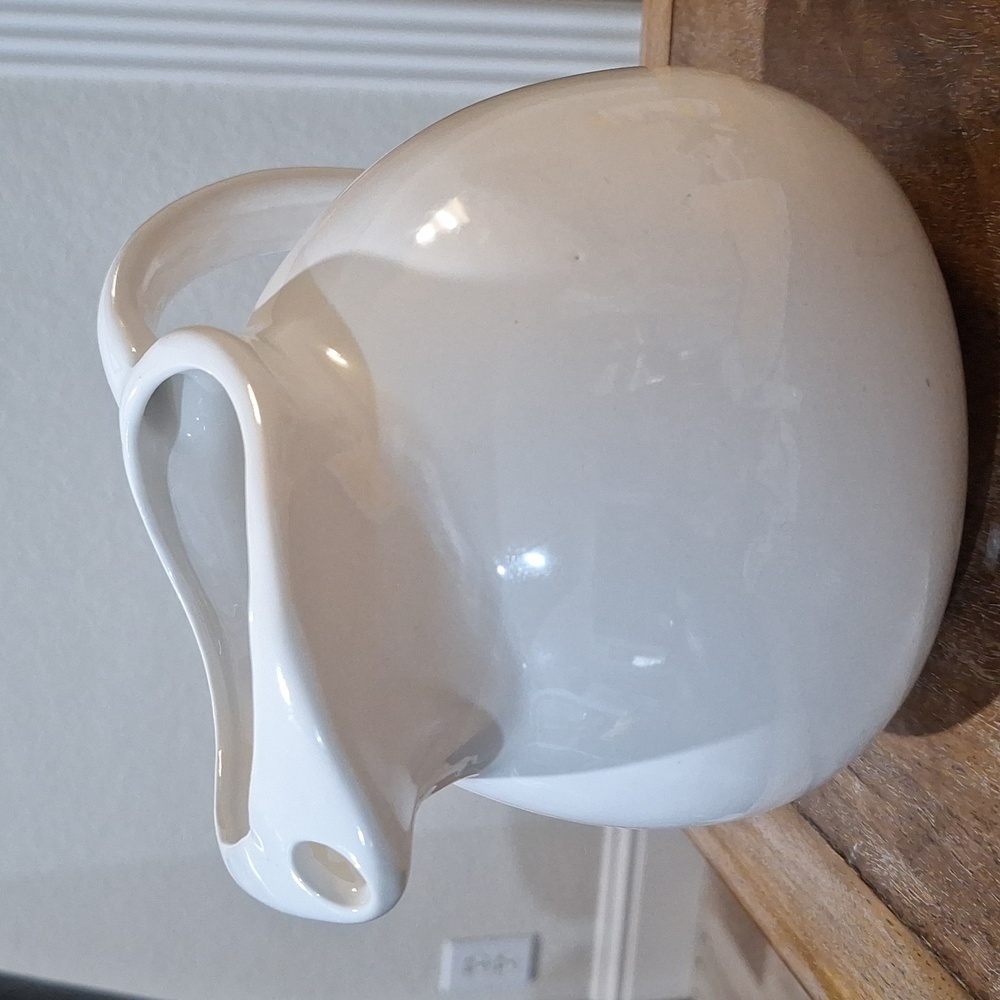 Mid-century white ball pitcher